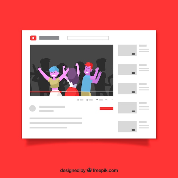 Youtube player with flat design