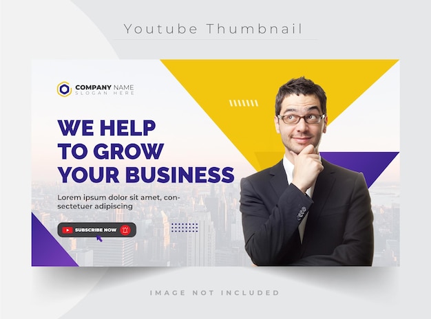 Vector youtube thumbnail design or corporate web banner template