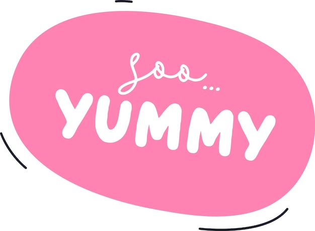 Vector yummy lettering sticker