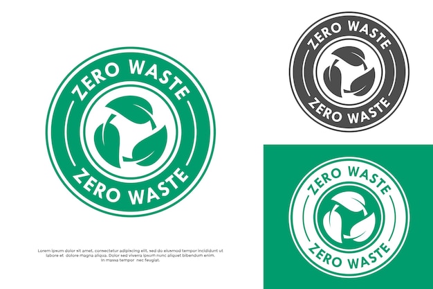 Vector zero waste design logo template illustration