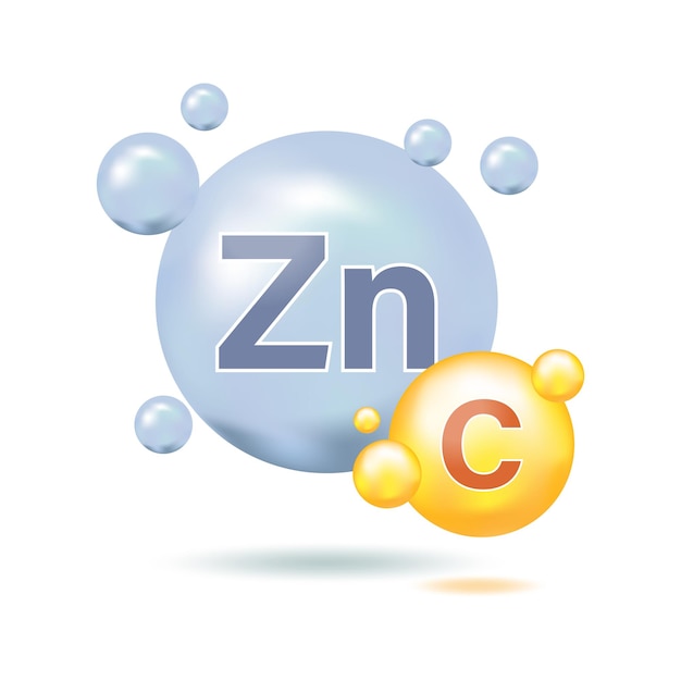 Vector zn with vitamin c, complex. vector illustration