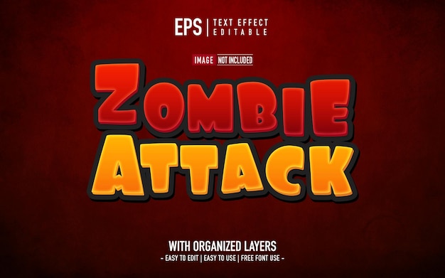 Zombie attack text effect