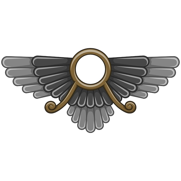 Zoroastrian winged disc vector design