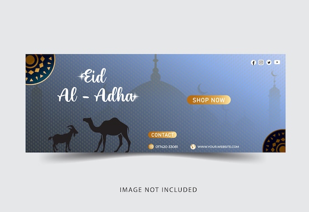 Plik wektorowy banner na facebooku i banner internetowy dla projektu eidaladha