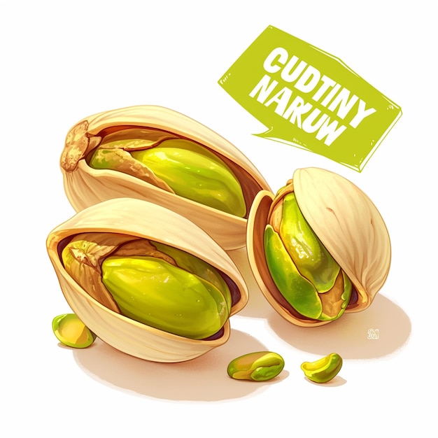 Crunchy Pistachio Nut Snack Ilustracja z kreskówek