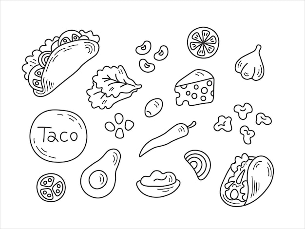 Doodle taco z zestawem składników