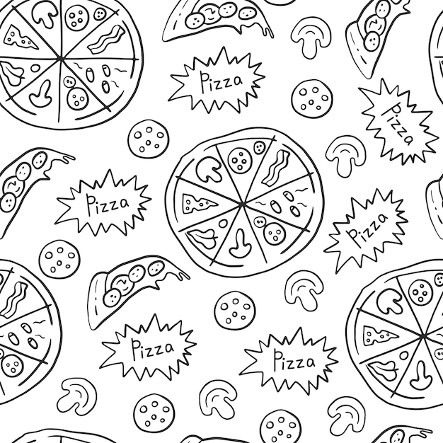 Doodle wzór pizzy