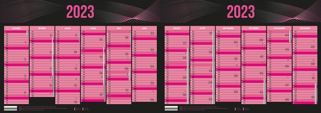 Francuski kalendarz 2023 z wakacjami szkolnymi we Francji projekt biznesowy do druku
