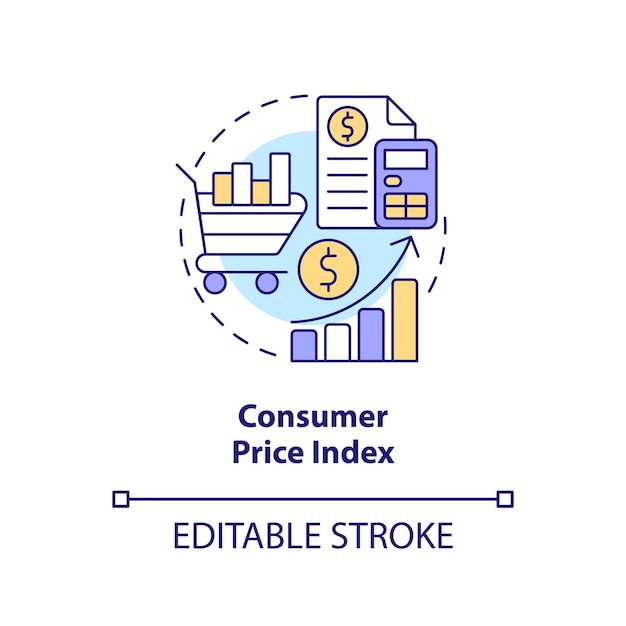Ikona koncepcja wskaźnika cen konsumpcyjnych
