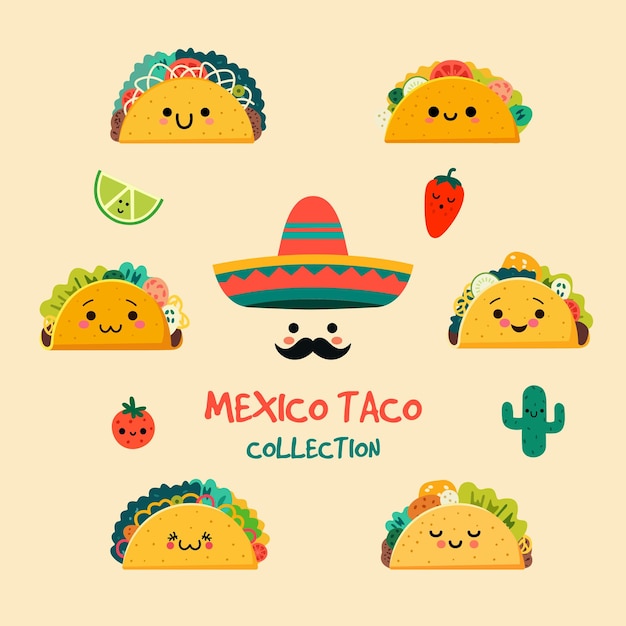 Wektor ilustracja meksykańskiego taco