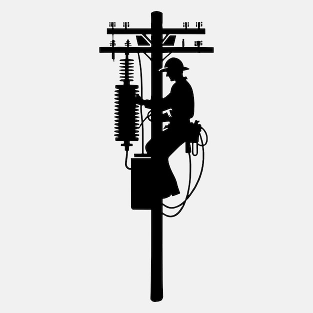 Ilustracja wektora elektrycznego linemana