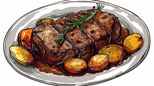 Ilustracja wektorowa Pot Roast Clipart