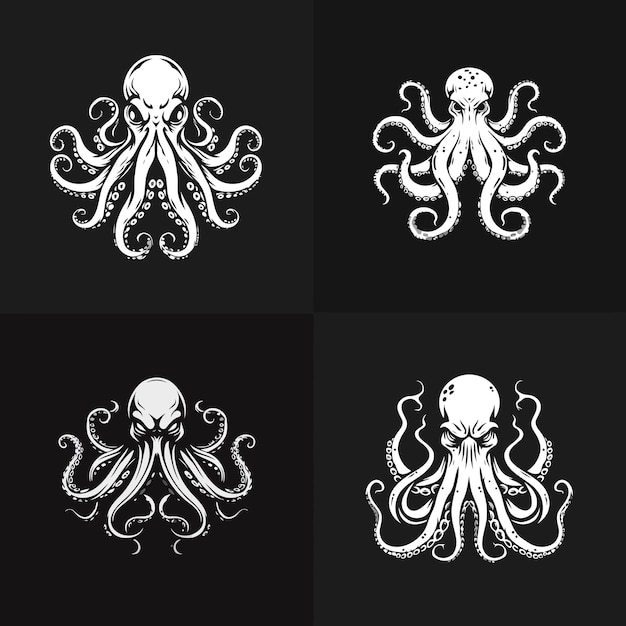 Wektor ilustracja wektorowa projektu logo kraken