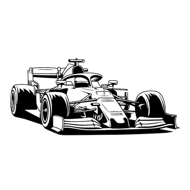 Ilustracja wektorowa wyścigowego samochodu Formuły