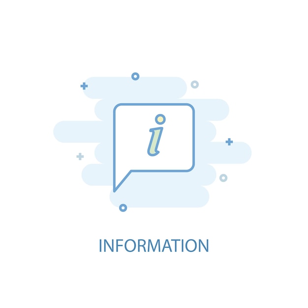 Wektor koncepcja linii informacyjnej. prosta linia ikona, kolorowa ilustracja. informacje symbol płaska konstrukcja. może być używany do ui/ux