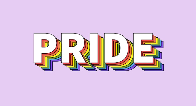 LGBT Pride Typografia Miesiąc Pride w czerwcu Kolorowe napisy tekstowe