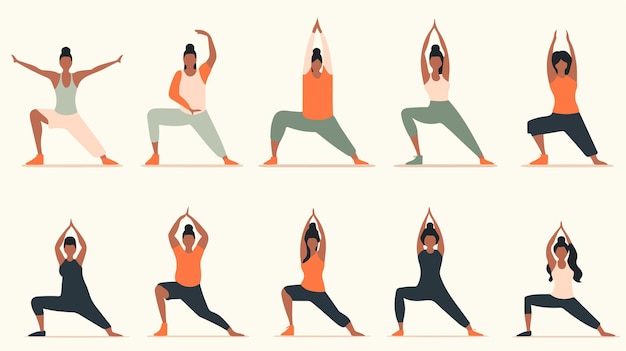 Wektor minimalna izolowana kolekcja ilustracji wektorowej yoga