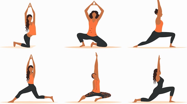 Wektor minimalna izolowana kolekcja ilustracji wektorowej yoga