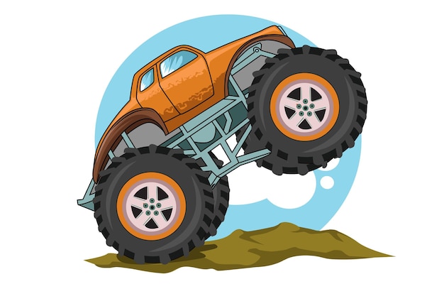 monster truck skoki ilustracja rysunek odręczny