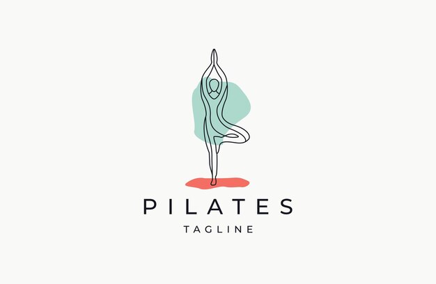 Wektor pilates joga logo ikona szablon projektu płaskie wektor ilustracja