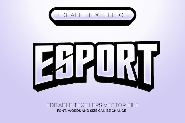 prosty elegancki efekt tekstowy logo tytułu esport