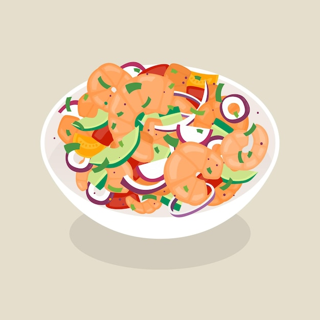 Ręcznie rysowane ilustracja ceviche