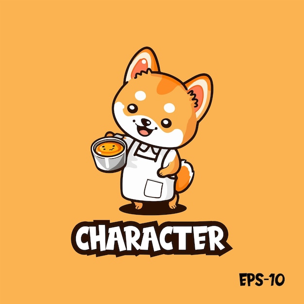 Plik wektorowy shiba inu karate logo ilustracja wektorowa eps 10 maskotka urocza postać