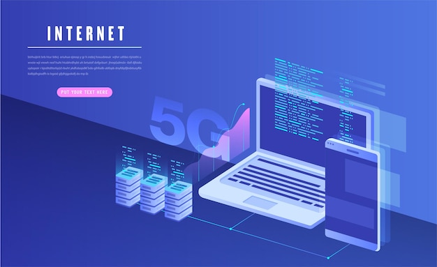 Sieć 5G bezprzewodowy internet Połączenie Wi-Fi Inteligentna koncepcja sieci komunikacyjnej miasta Wysoka prędkość