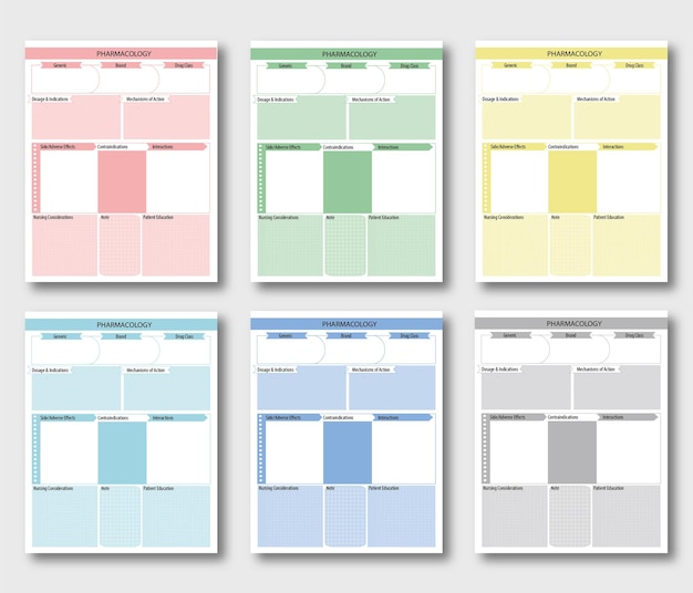 Szablon farmakologii dla studentów pielęgniarstwa