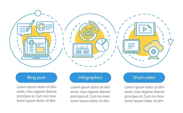 Wektor szablon infografiki wektora treści świadomości