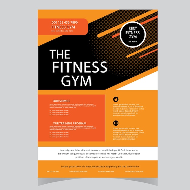 Plik wektorowy wzorzec zaproszenia do projektowania plakatów sportowych fitness center flyer amp poster cover template