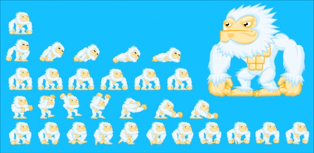 Wektor yeti game sprites