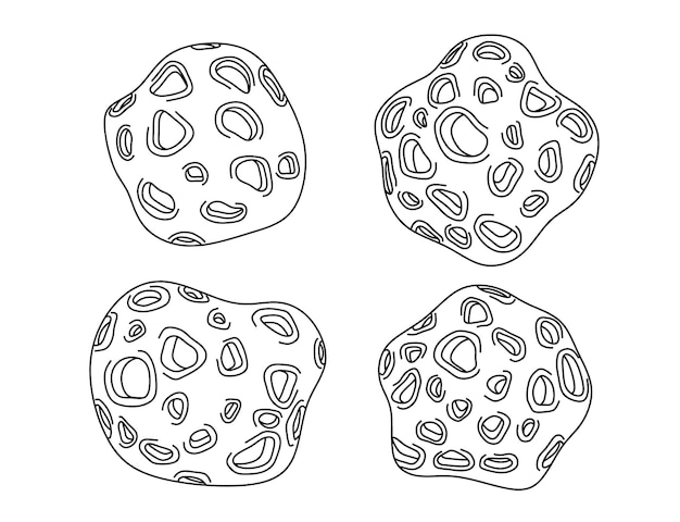 zestaw meteorytów doodle