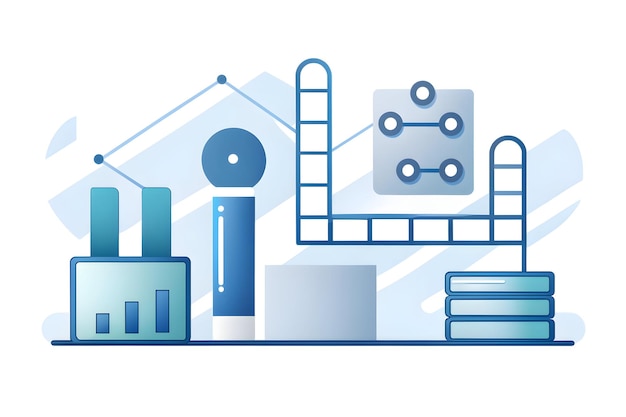 Zdjęcie 3d ai data analysis icon with production line concept for manufacturing isolated vector design on w (ikonka analizy danych sztucznej inteligencji 3d z koncepcją linii produkcyjnej do produkcji izolowanego projektu wektorowego na w)