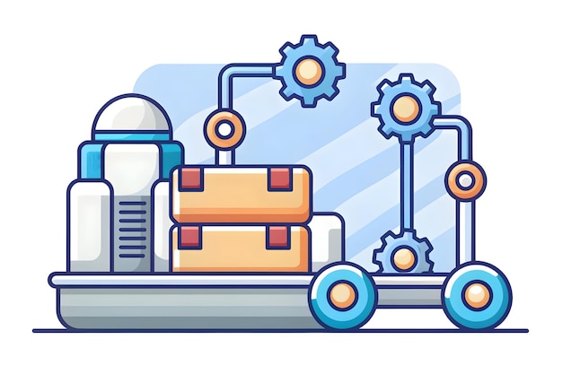 Zdjęcie 3d płaska ikona jako automacja logistyczna ikona z przestrzenią kopiowania na białym tle koncepcja jako wektor ill