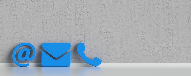 Zdjęcie blaue hotline und service kontakt icons als panorama