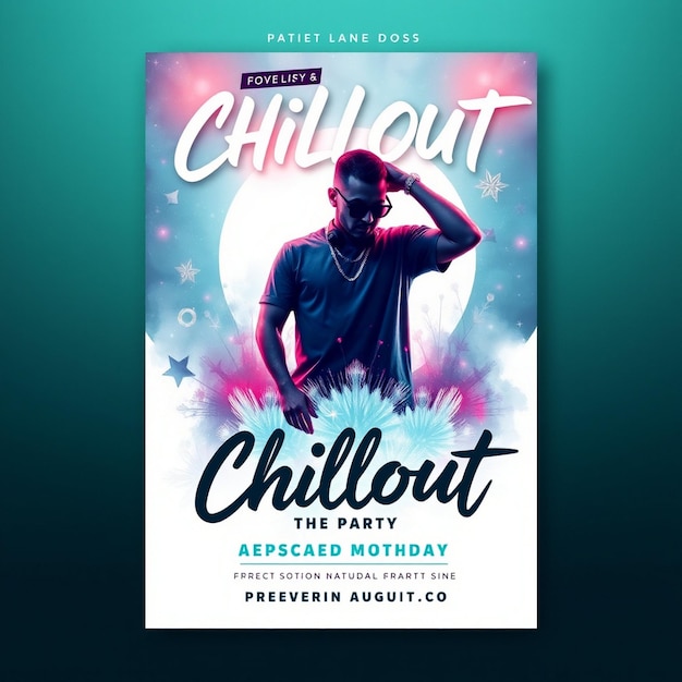 Zdjęcie chillout dj party flyer i post w mediach społecznościowych i szablon baneru internetowego