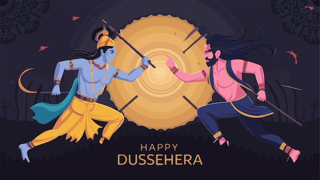 Zdjęcie dussehra hinduistyczny festiwal nowoczesna abstrakcyjna ilustracja