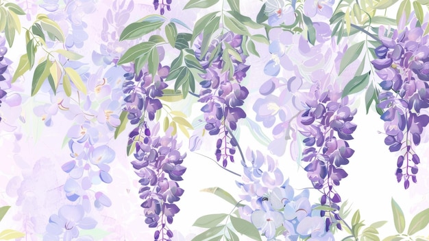 Zdjęcie elegantna ramka z wisteria w stylu vintage z kwiatowym wzorem