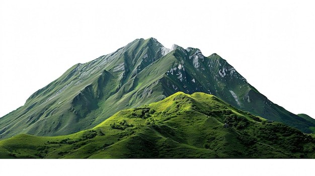 Góra Haizi i Góra Wawu odizolowane na białym tle Majestic Peaks Nature Landscape Photo