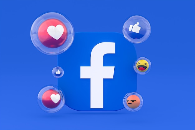 Ikona Facebooka z renderowaniem 3d emoji