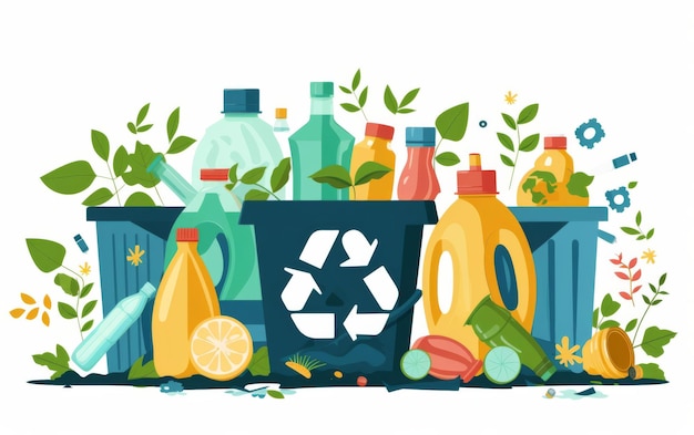 Zdjęcie ikonka zero waste lifestyle na światowy dzień środowiska na białym tle