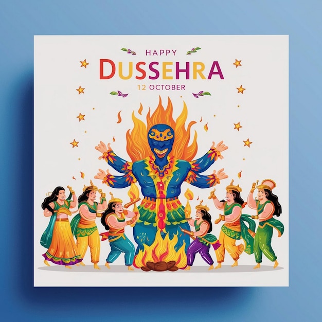 Zdjęcie ilustracja happy dussehra