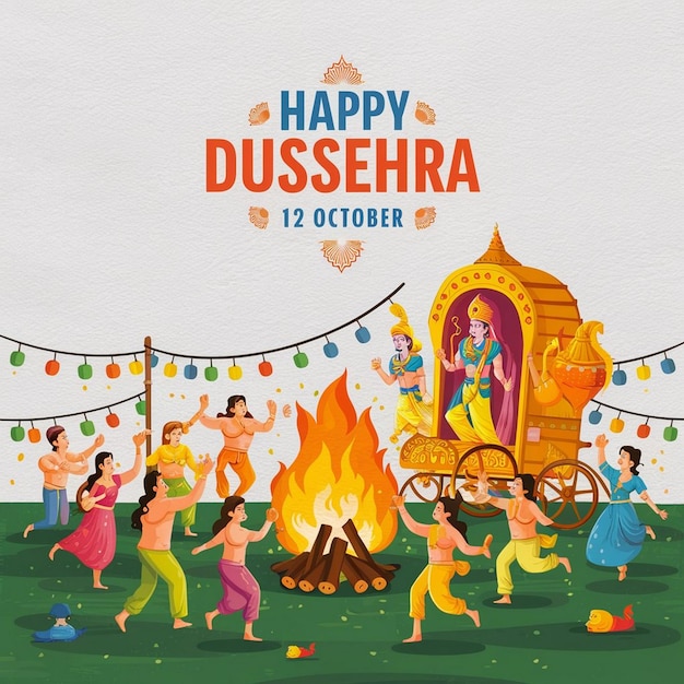 Zdjęcie ilustracja happy dussehra