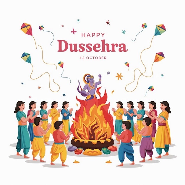 Zdjęcie ilustracja happy dussehra