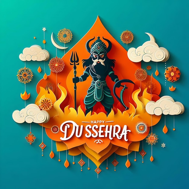 Zdjęcie ilustracja projektowa dussehra tło