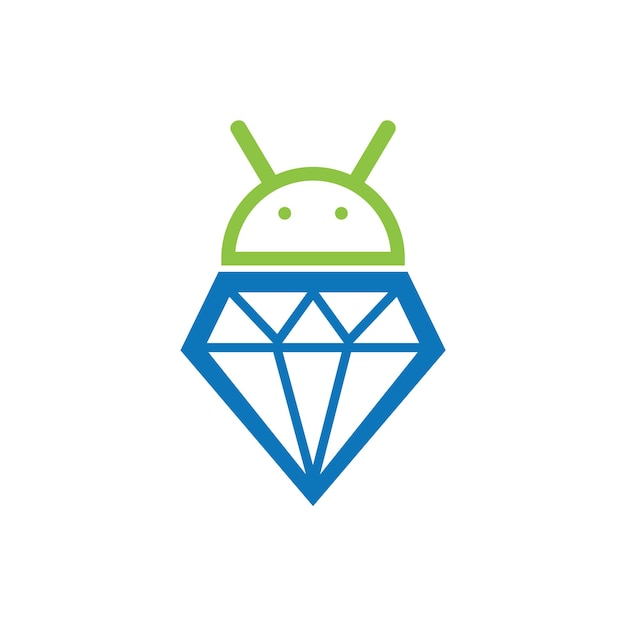 Logo dla Androida z diamentem pośrodku