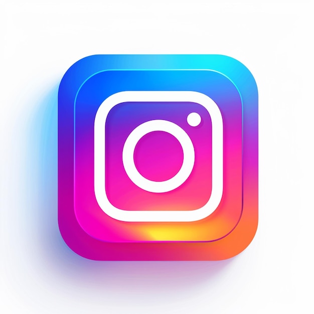 Zdjęcie logo instagrama w 3d