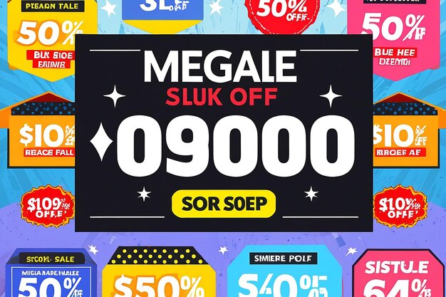 Zdjęcie mega sprzedaż baner zniżki promocja sprzedaż szablon promocja grafika