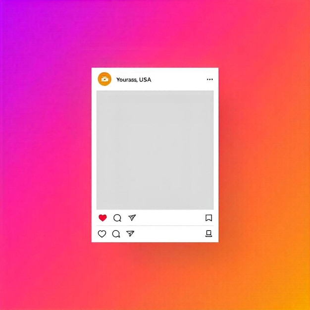 Zdjęcie mockup postów cyfrowych na instagramie z gradientowym tłem i interaktywnymi elementami